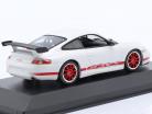Porsche 911 (996) GT3 RS year 2002 white / red rims 1:43 Minichamps