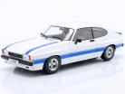 Ford Capri MK2 X-Pack Bouwjaar 1975 wit / blauw 1:18 ModelCar Group