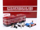 Set: 24h LeMans winner 1970-71 Porsche 917 & Racing transporter 1:43 Brumm