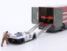 Set: 24h LeMans winner 1970-71 Porsche 917 & Racing transporter 1:43 Brumm