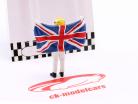 Lewis Hamilton met Brits vlag formule 1 2007 figuur 1:43 Cartrix