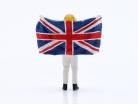 Lewis Hamilton med britisk flag formel 1 2007 figur 1:43 Cartrix