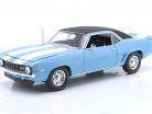 Chevrolet Camaro Z/28 vinyl top year 1969 light blue / white 1:18 GMP