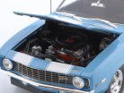 Chevrolet Camaro Z/28 year 1969 light blue / white 1:18 GMP