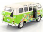 Volkswagen VW T1 Samba Bus Hippie Line Flower Power hellgrün / weiß 1:24 Maisto