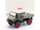 Unimog 406 と ソフトトップ グレー / 赤み リム 1:18 Schuco