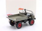 Unimog 406 と ソフトトップ グレー / 赤み リム 1:18 Schuco