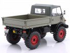 Unimog 406 と ソフトトップ グレー / 赤み リム 1:18 Schuco