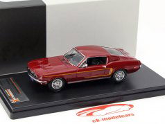 Ford Mustang GT-390 Fastback år 1968 bordeaux metallic 1:43 Premium X