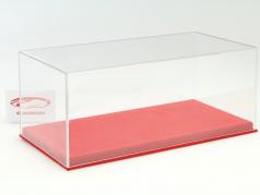 alto acrilico vetrina con Alcantara piastra di base per modellini di automobili nella scala 1:18 rosso BBR