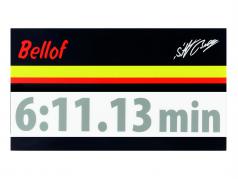 Stefan Bellof Aufkleber Rekordrunde 6:11.13 min silber 120 x 25 mm