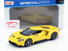 Ford GT Bouwjaar 2017 geel 1:18 Maisto