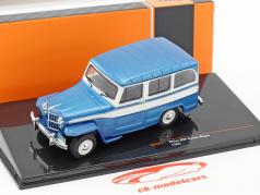 Willys Jeep Station Wagon Bouwjaar 1960 blauw / wit 1:43 Ixo