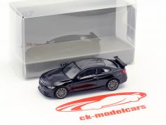 BMW M4 GTS ano de construção 2016 preto metálico com cinza jantes 1:87 Minichamps