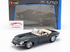 Jaguar E-Type cabriolé año 1961 verde oscuro 1:18 Bburago