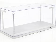 Einzelvitrine silber mit 4 LED-Lampen für Modellautos im Maßstab 1:18 Triple9