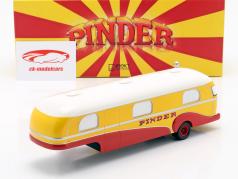 caravan trailer Pinder circus Bouwjaar 1955 geel / rood / wit 1:43 Direkt Collections