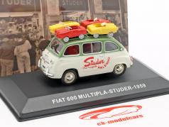 Fiat 600 Multipla busje Studer Bouwjaar 1959 groen / crème wit 1:43 Altaya