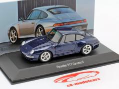Porsche 911 Carrera S (993) Année de construction 1997 bleu zénith métallique 1:43 Spark