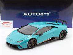 Lamborghini Huracan Performante Année de construction 2017 lumière bleu 1:12 AUTOart