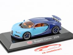 Bugatti Chiron 建設年 2016 軽い 青 / 暗い 青 1:43 Altaya