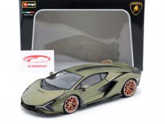 Lamborghini Sian FKP 37 建設年 2020 マット オリーブグリーン 1:18 Bburago