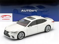 Lexus LS 500h 建设年份 2018 声波 白色 金属的 1:18 AUTOart
