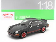 Porsche 911 Carrera RS ano 1973 preto / vermelho 1:18 Welly