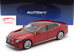 Lexus LS 500h Ano de construção 2018 vermelho metálico 1:18 AUTOart