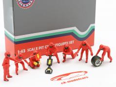 式 1 坑 船员 人物 Set #1 球队 红 1:43 American Diorama