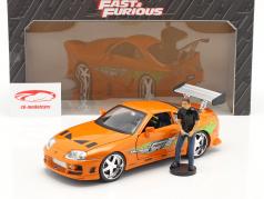 Brian's Toyota Supra 1995 Movie Fast & Furious (2001) with figure 1:18 Jada Toys