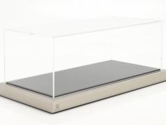 高品質 アクリル ショーケース Dieppe Carbon と アクリル/メタルベース 炭素 / 銀 1:18 Atlantic