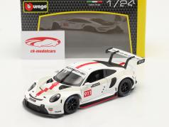 Porsche 911 RSR GT #911 Wit / rood 1:24 Bburago