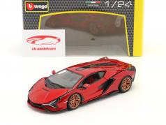 Lamborghini Sian FKP 37 Baujahr 2019 rot / schwarz 1:24 Bburago