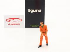 figur mekaniker med orange Overall skubber 1:18 Figurenmanufaktur