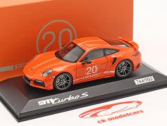 Porsche 911 Turbo S Chine 20e Anniversaire Édition golfe Orange 1:43 Minichamps