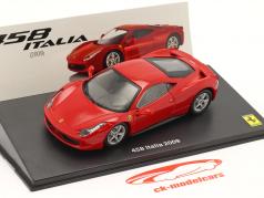Ferrari 458 Italia Année de construction 2009 avec Vitrine rouge 1:43 Altaya