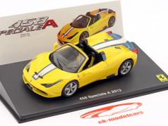 Ferrari 458 Speciale A year 2013 with showcase yellow 1:43 Altaya