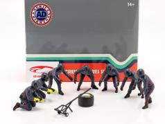 Formel 1 Pit Crew Figuren Set #2 Team Blau 1:18 American Diorama