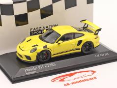 Porsche 911 (991 II) GT3 RS 2018 jaune de course / noir jantes 1:43 Minichamps