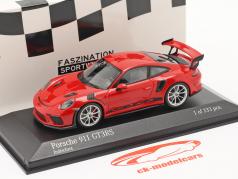 Porsche 911 (991 II) GT3 RS 2018 gardes rouge / argent jantes 1:43 Minichamps