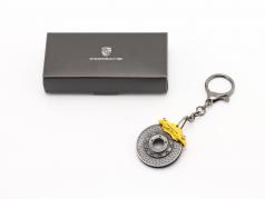 Porsche Schlüsselanhänger Bremsscheibe gelb 