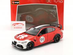 Alfa Romeo Giulia GTAm #99 Año de construcción 2020 alfa rojo / Blanco 1:18 Bburago