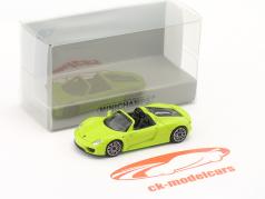 Porsche 918 Spyder Bouwjaar 2015 licht groen 1:87 Minichamps