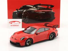 Porsche 911 (992) GT3 2021 охранники красный / черный автомобильные диски 1:18 Minichamps