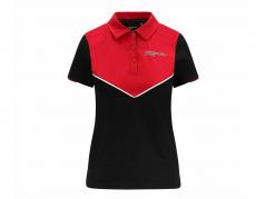 señoras camisa polo Porsche Motorsport negro / rojo
