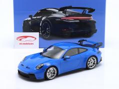 Porsche 911 (992) GT3 2021 hajblå / sølv fælge 1:18 Minichamps
