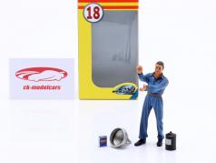 meccanico Lucien nel blu Combinazione 1930 Anni Figur 1:18 LeMansMiniatures