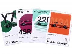 Porsche manifesto impostato 911 (992) 75 Anni (4x 50x70 cm)