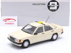 Mercedes-Benz 190 (W201) Táxi ano de construção 1993 marfim 1:18 Triple9